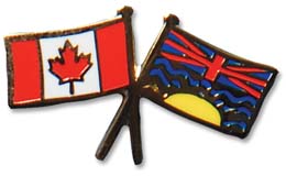 Pin, British Columbia and Canada Crossed Flags