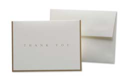 Cards, Ivory, Set of Five, Thank You