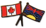 Pin, British Columbia and Canada Crossed Flags