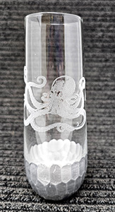 A, Faceted Silver & Glass Drinking Glasses, Octopus, Set of 4