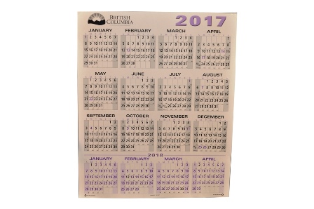 Calendar, Wall, 2017/18, 25.5 X 30.5, Printed on 100% Recycled Stock
