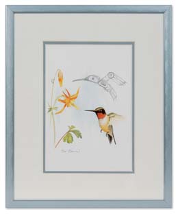 Framed Art Card, Hummingbird