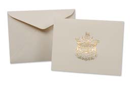 Card, Gold Foil Coat of Arms Logo