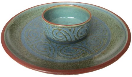 A Pottery Bowl and Platter, Hand Made