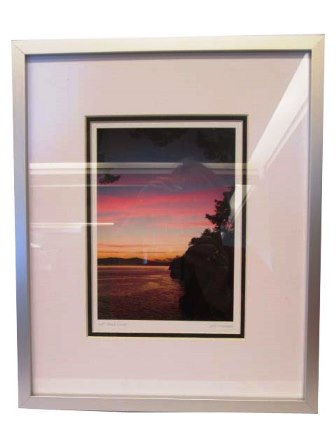 Framed Art Card of Gulf Island Sunset by Jeff Maihara