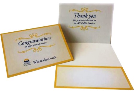 BCPS Congratulations and Thank You Card for Service Pins