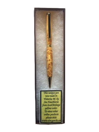 A Handmade "Slim" Yellow Cedar Pen