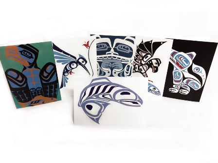 Cards, Set of Twelve with Haida Designs
