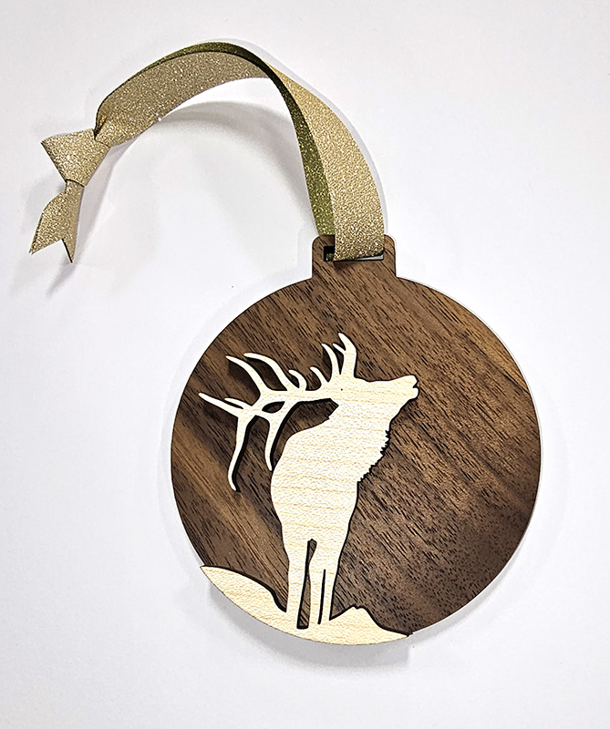 Ornament, Dark Wood, Elk