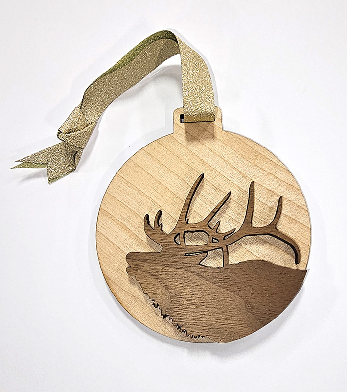 Ornament, Light Wood, Elk
