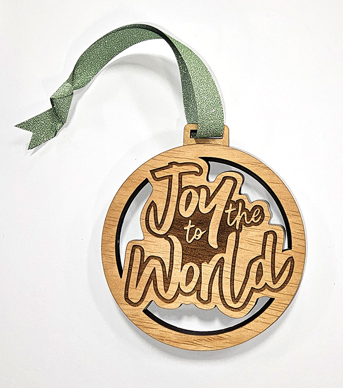 Ornament, Wood, Joy to the World