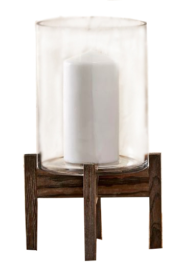 A Candle Holder, Wooden Base