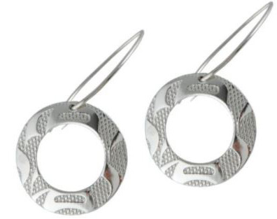A Equilibrium Silver Pewter Earrings, Grande
