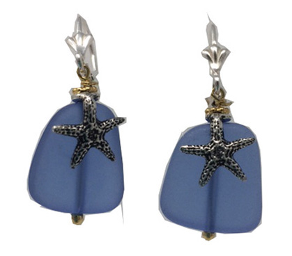 HD, Pebble Starfish, Seaglass, Earrings