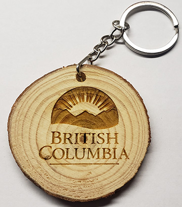 Keychain, Wood, with BC ID