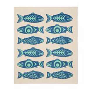 A Eco Cloth, Salmon in the Wild, Set of 3