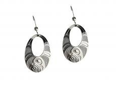 A Raven Wings, Oval Earrings