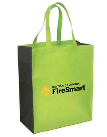 A tote, FireSmart Logo, Lime Green