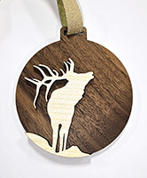 Ornament, Dark Wood, Elk