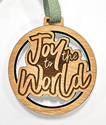 Ornament, Wood, Joy to the World
