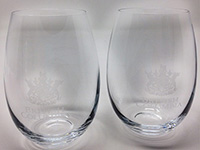 Two, Wine Glasses, Stemless, COA