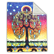Blanket, Tree of Life, Faux Rabbit