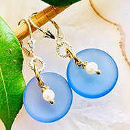 HD, Dome Seaglass Earrings