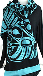 A Acrylic Scarf, Hummingbird, Teal