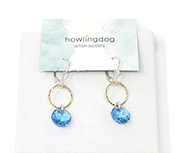 HD, Hoop Earrings, Blue Crystal