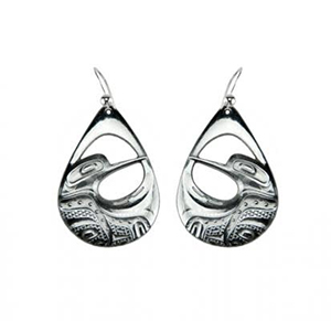 A, Hummingbird, Earrings, Silver, Pewter